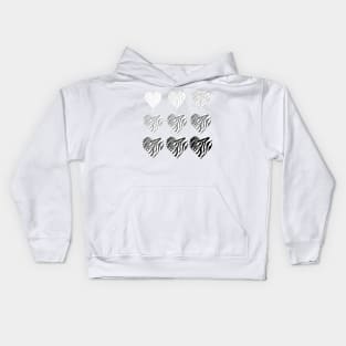 gradient zebra heart Kids Hoodie